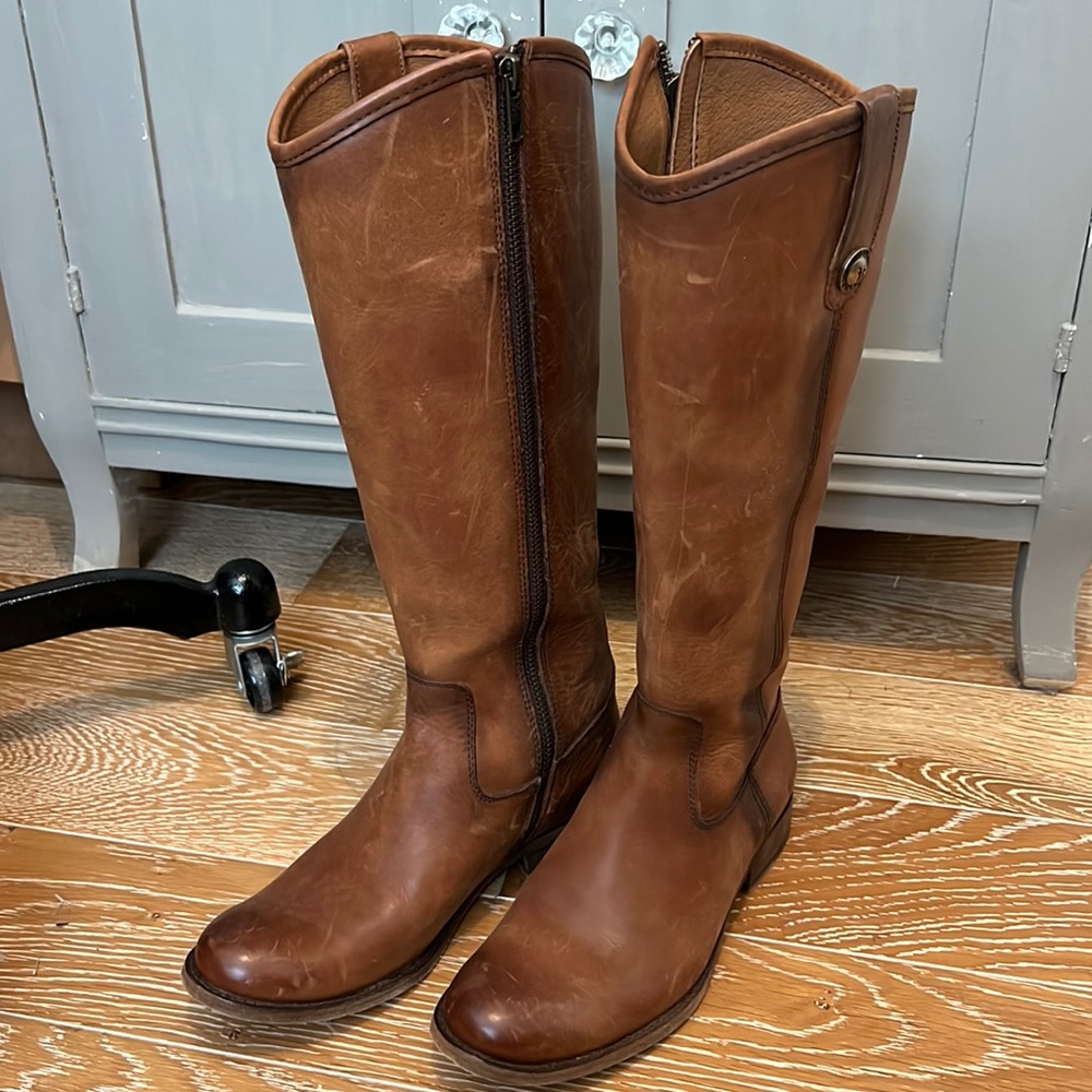 New Frye melissa tall brown leather boots